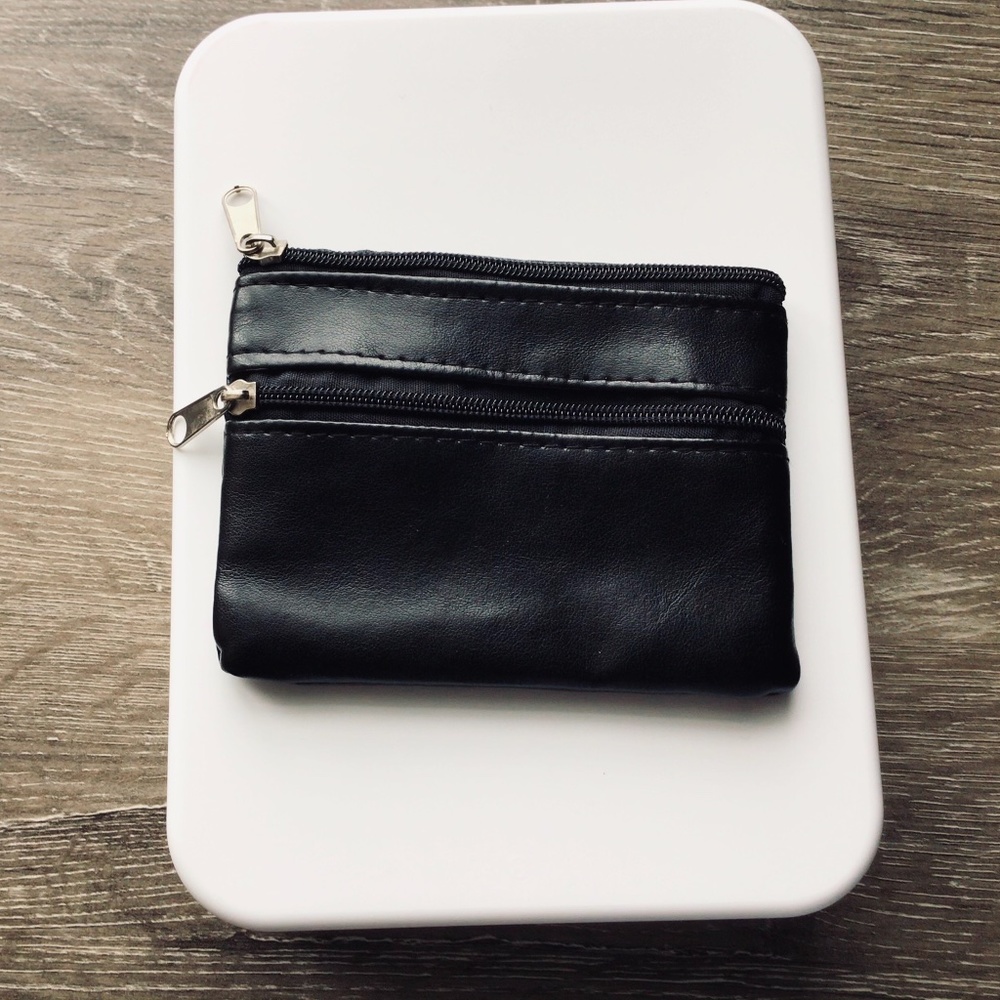 Black wallet with zipper